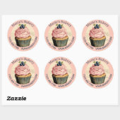 Elegant Dessert Baker Cake Cateraar Cupcake Bakker Ronde Sticker (Vel)