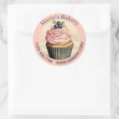 Elegant Dessert Baker Cake Cateraar Cupcake Bakker Ronde Sticker (Tas)