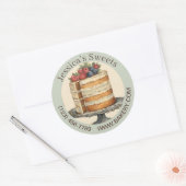 Elegant Dessert Baker Cake Cateraar Cupcake Bakker Ronde Sticker (Envelop)