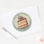 Elegant Dessert Baker Cake Cateraar Cupcake Bakker Ronde Sticker (Envelop)