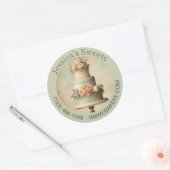 Elegant Dessert Baker Cake Cateraar Cupcake Bakker Ronde Sticker (Envelop)