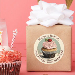 Elegant Dessert Baker Cake Cateraar Cupcake Bakker Ronde Sticker