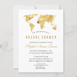 Elegant Destination Gold Wereldkaart Vrijgezellenf Kaart