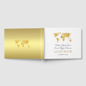 Elegant Destination Gold Wereldkaart Wedding Gastenboek (Volledig)