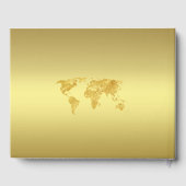 Elegant Destination Gold Wereldkaart Wedding Gastenboek (Achterkant)