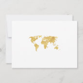 Elegant Destination Gold Wereldkaart Wedding Save The Date (Achterkant)