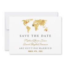 Elegant Destination Gold Wereldkaart Wedding