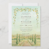 Elegant Destination Italy Rustic QR Code Wedding Kaart (Voorkant)