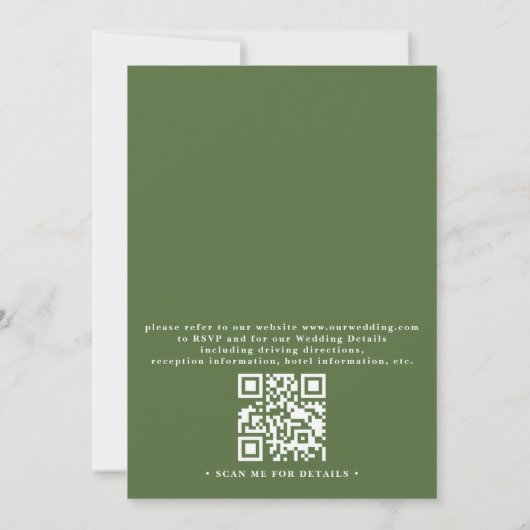 Elegant Destination Italy Rustic QR Code Wedding Kaart (Achterkant)