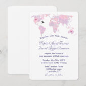 Elegant Destination Wedding Waterverf Wereldkaart Kaart (Voorkant / Achterkant)