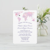 Elegant Destination Wedding Waterverf Wereldkaart Kaart (Staand voorkant)