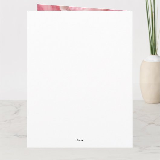 Elegant Dew druppelt op roze Rose Petal Maid of Ho Bedankkaart (Achterkant)