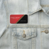 Elegant Diagonaal Rood Zwart met Gouden Trim: Luxe Naamplaatje (In situ)