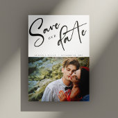 Elegant Diagonaal Schrift Foto Bruiloft Save The Date