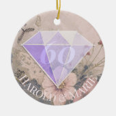 Elegant Diamant Bruiloft Keramisch Ornament (Voorkant)