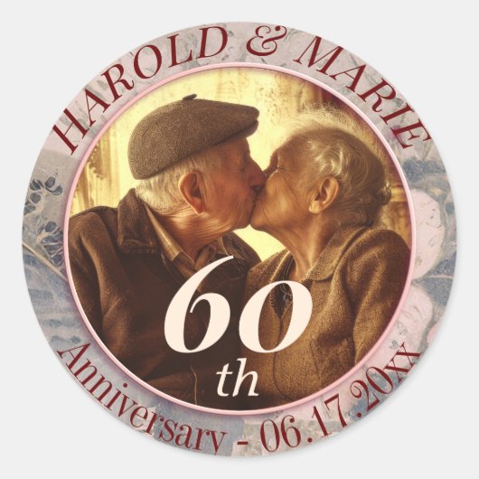 Elegant Diamant Bruiloft Ontwerp Ronde Sticker (Voorkant)