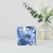 Elegant diamant modern minimalistisch zwart vierka vierkante visitekaartje (Staand voorkant)