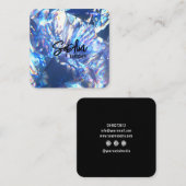 Elegant diamant modern minimalistisch zwart vierka vierkante visitekaartje (Voorkant / Achterkant)