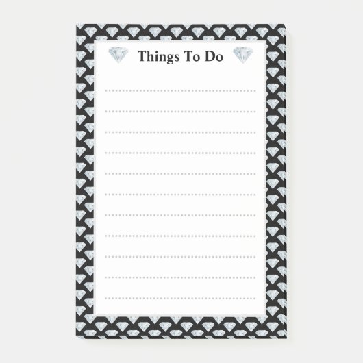 Elegant diamant patroon Lijnen Dingen om te doen Post-it® Notes (Voorkant)