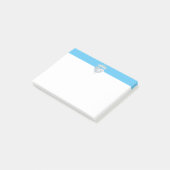 Elegant diamant & tiara op turkooizen blauw & wit post-it® notes (Schuin)