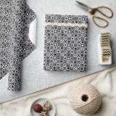 Elegant Diamant Vierkant Zwart Wit Cadeaupapier