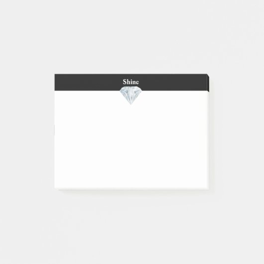 Elegant diamant, zwart-wit post-it® notes (Voorkant)