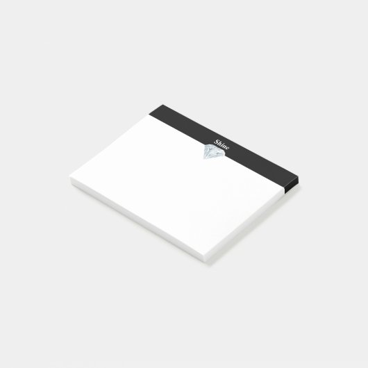 Elegant diamant, zwart-wit post-it® notes (Schuin)