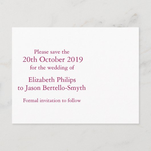 Elegant diamanten hart sparen de datum paarse roze aankondigingskaart (Achterkant)