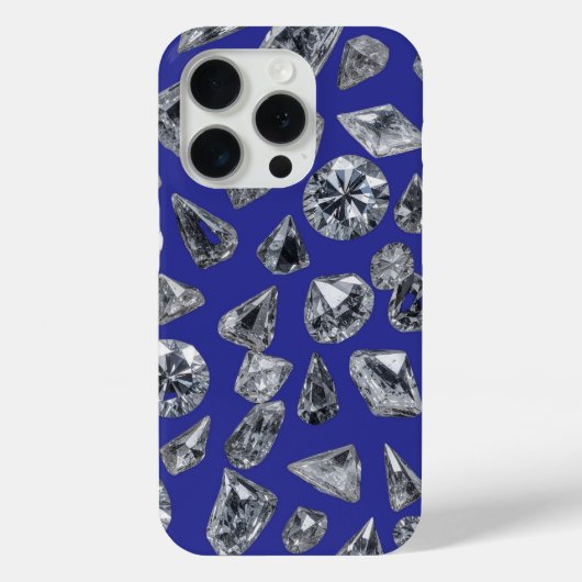 Elegant diamantpatroon op blauwe achtergrond Case-Mate iPhone case (Achterkant)