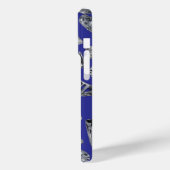 Elegant diamantpatroon op blauwe achtergrond Case-Mate iPhone case (Achterkant / Links)