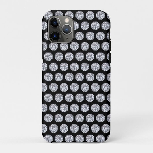 Elegant diamantpatroon op zwart Case-Mate iPhone case (Achterkant)
