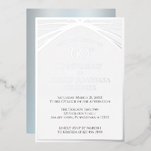 Elegant Diamond 60ste bruiloft Jubileum Party Folie Uitnodiging