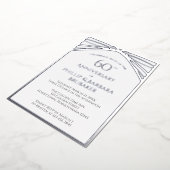 Elegant Diamond 60ste bruiloft Jubileum Party Folie Uitnodiging (Gedraaid)