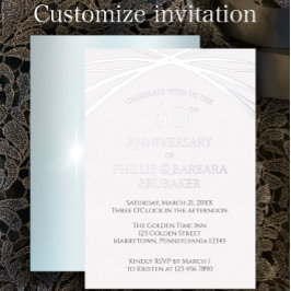 Elegant Diamond 60ste bruiloft Jubileum Party Folie Uitnodiging