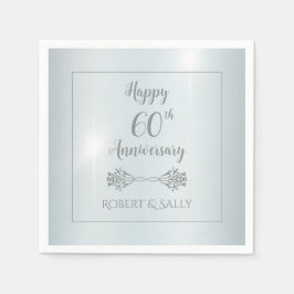 Elegant Diamond 60ste bruiloft Jubileum Party Servet