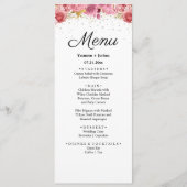 Elegant Diamond and Pink Floral Wedding Menu (Voorkant)