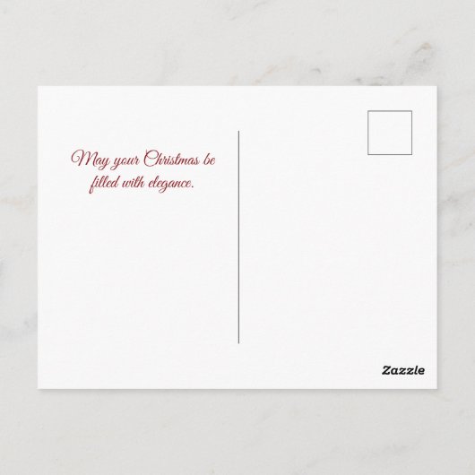 Elegant Diamond and Red Kerstversients Briefkaart (Achterkant)