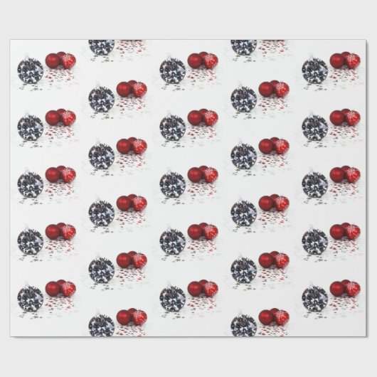 Elegant Diamond and Red Kerstversients Cadeaupapier (Vlak)