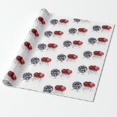 Elegant Diamond and Red Kerstversients Cadeaupapier (Uitgerold)