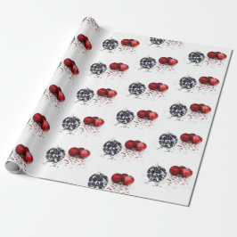 Elegant Diamond and Red Kerstversients Cadeaupapier