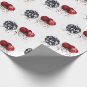 Elegant Diamond and Red Kerstversients Cadeaupapier (Hoek)