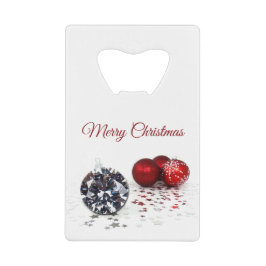 Elegant Diamond and Red Kerstversients Creditkaart Flessenopener