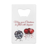 Elegant Diamond and Red Kerstversients Creditkaart Flessenopener (Achterkant)