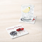 Elegant Diamond and Red Kerstversients Kartonnen Onderzetters (Insitu)