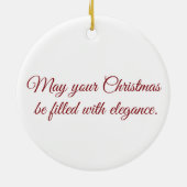 Elegant Diamond and Red Kerstversients Keramisch Ornament (Achterkant)