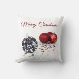 Elegant Diamond and Red Kerstversients Kussen