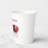 Elegant Diamond and Red Kerstversients Papieren Bekers (Links)