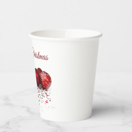 Elegant Diamond and Red Kerstversients Papieren Bekers (Links)