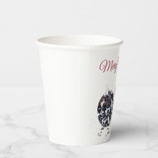 Elegant Diamond and Red Kerstversients Papieren Bekers (Rechts)