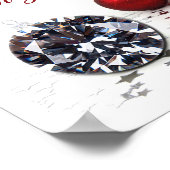 Elegant Diamond and Red Kerstversients Poster (Hoek)